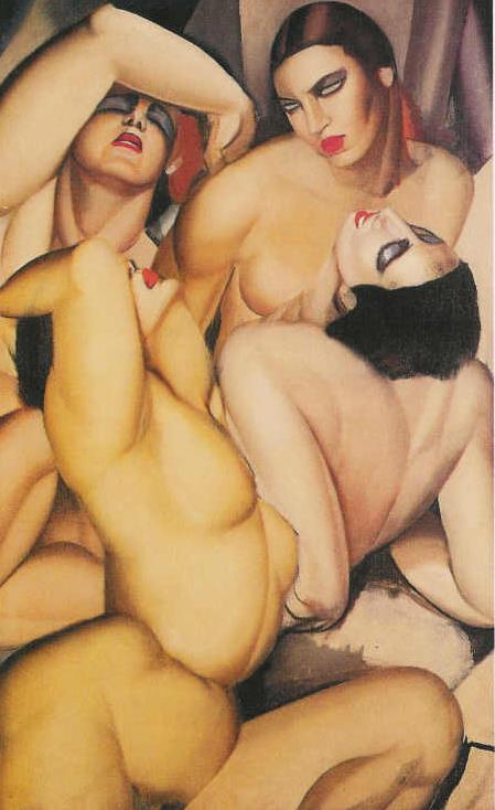 4人のヌードのグループ 1925年 現代タマラ・デ・レンピッカ油絵